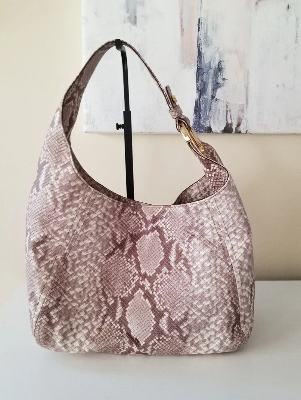 Michael Kors Reptile Slouchy Hobo Shoulder Bag